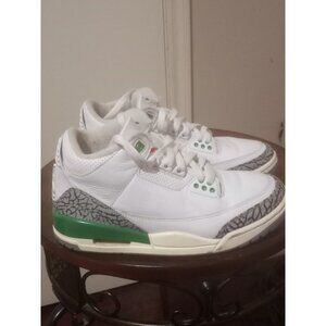 Jordan White and Green Athletic Shoes